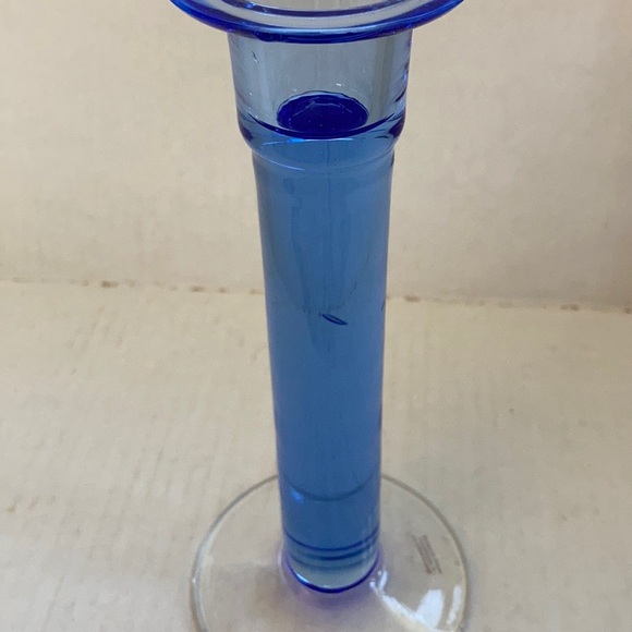 Bohemia Glass Czech blue candlestick - Picture 4 of 11